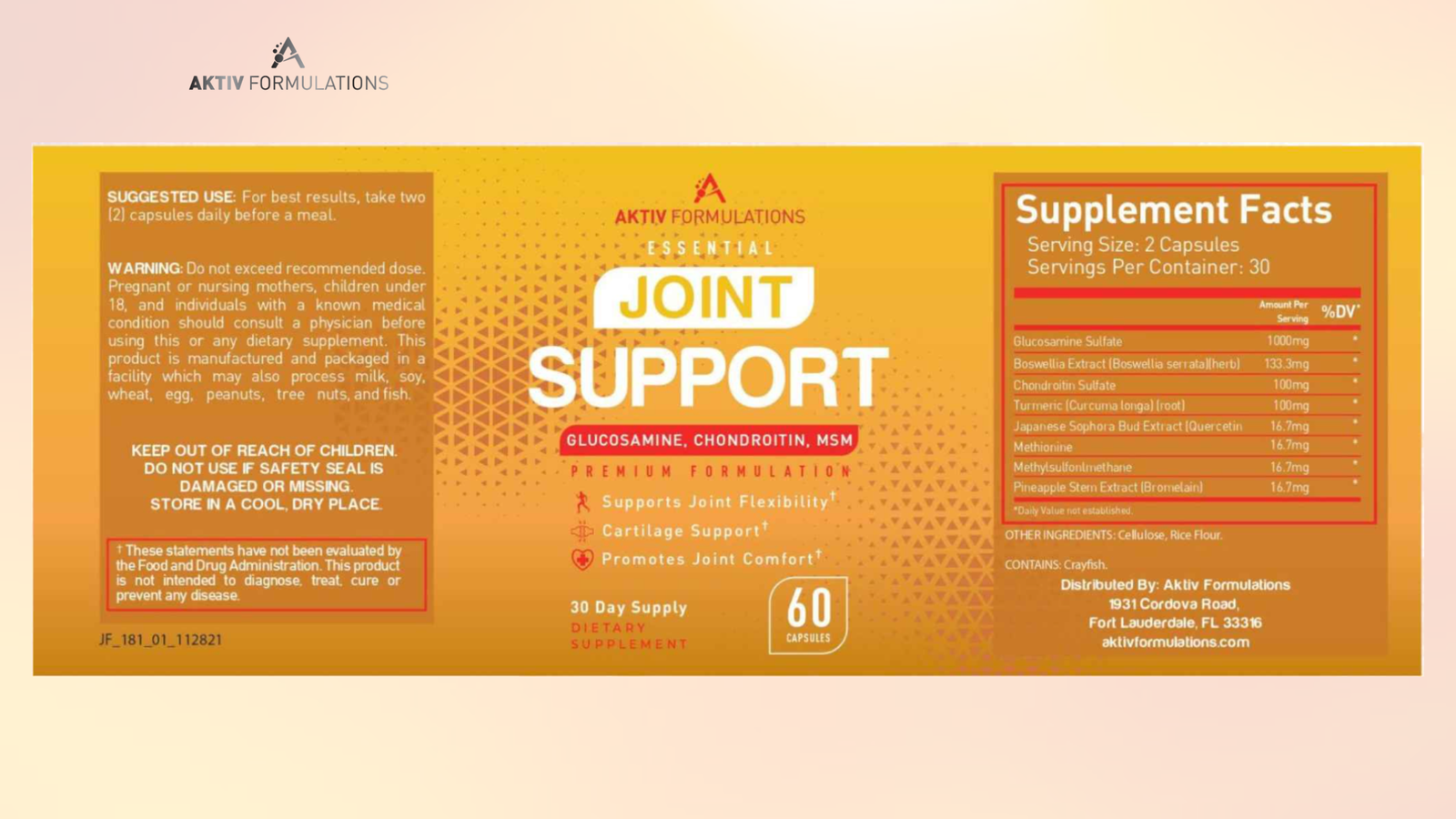 Aktiv Formulations Joint Support Dosage