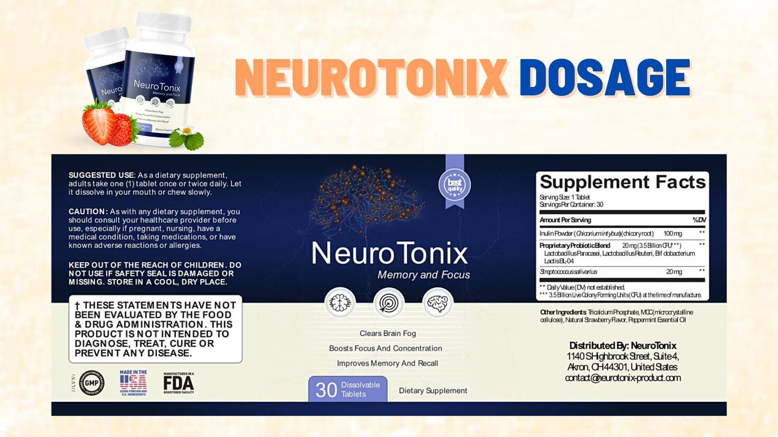 NeuroTonix Dosage